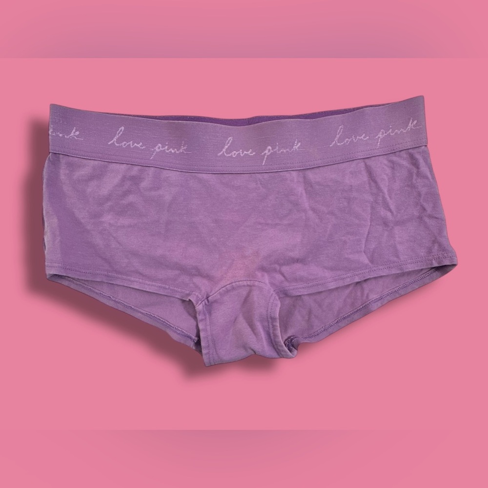 Victoria's Secret Pink Vintage Love Boyshort Logo Panties Y2k Small
